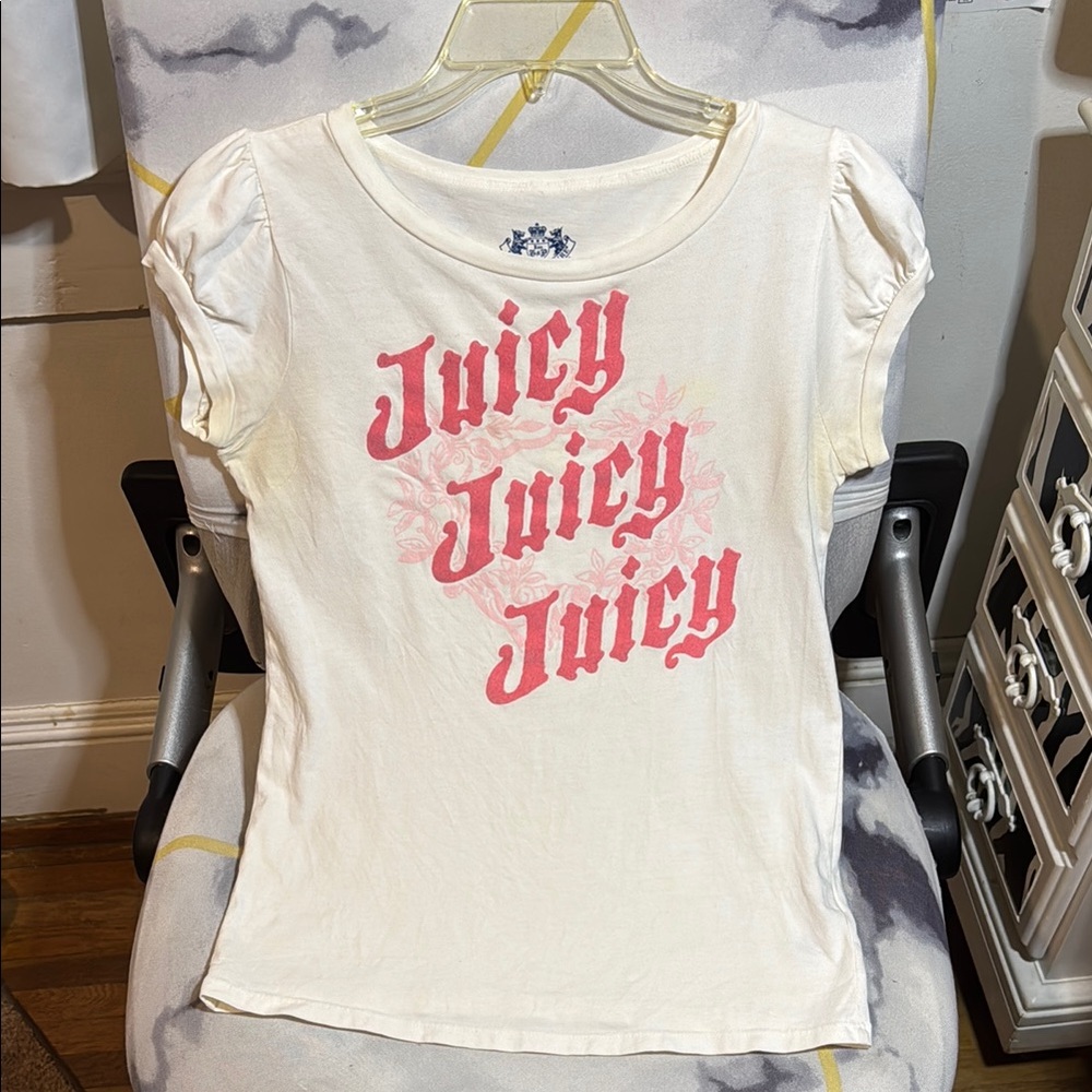 Y2K Juicy Couture White Graphic Tee